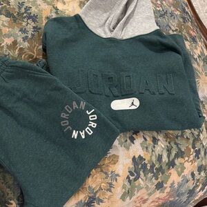 Jordan Forest Green and Gray Tracksuit Boys xl